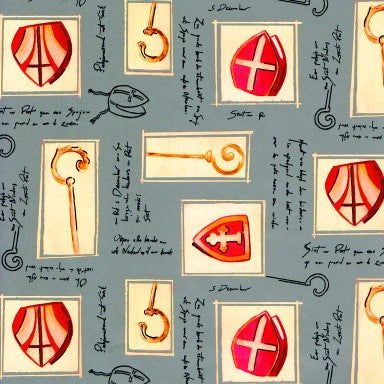 Sinterklaaspapier Zilver met Mijter en Staf - 70 Grams - Kadopapier.net