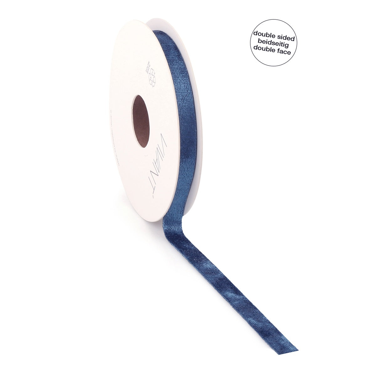 Dubbelzijdig Velvet Lint Blauw - Double Face - 10mm 25mm 40mm - Rol 5 Meter
