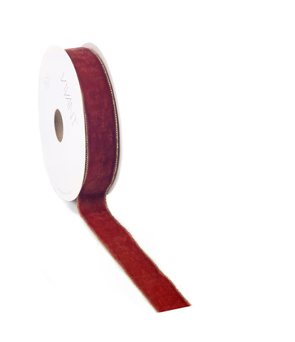 Velvet Lint Brique met Gouden Rand - Enkelzijdig - Luxe Fluweel - Cadeaulint