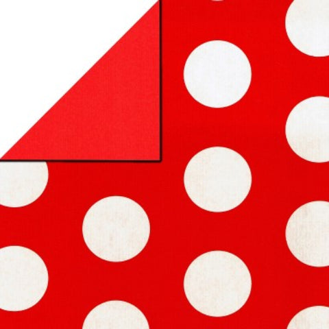 Inpakpapier Rood met Witte Stippen