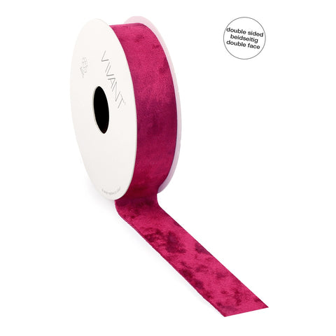 Double Face Velvet Lint Rood - Dubbelzijdig Fluweel - 5 Meter - Keuze uit 3 Breedtes