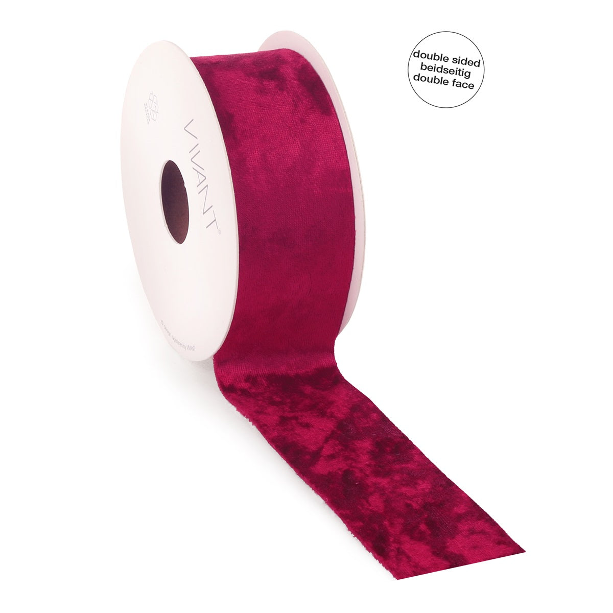 Double Face Velvet Lint Rood - Dubbelzijdig Fluweel - 5 Meter - Keuze uit 3 Breedtes