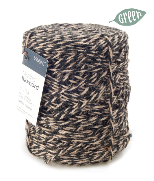 Zwart/naturel jute touw