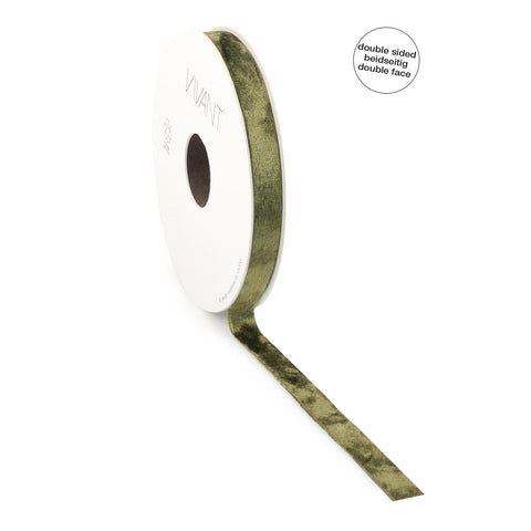 Dubbelzijdig Velvet Lint - Mosgroen - Double Face - 10/25/40 mm × 5 m