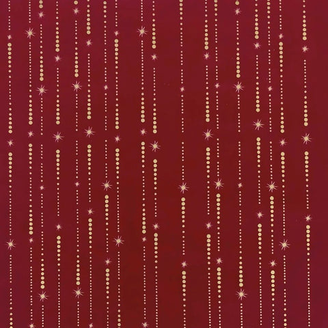 Raining Gold Stars - Inpakpapier - Matt Burgundy - 80 gr/m² glanzend wit papier