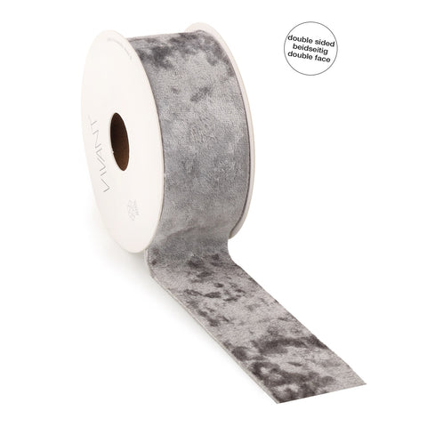 Double Face Velvet Ice Lint Zilver - Dubbelzijdig Fluweel - Luxe Uitstraling - 3 Breedtes - 5 Meter