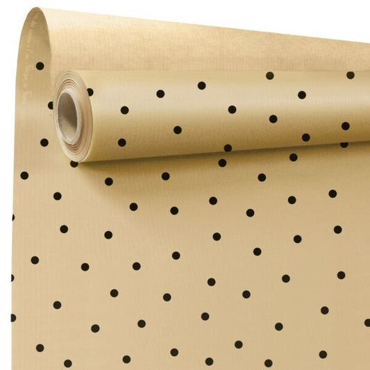 Polka Dots - Rol inpakpapier – Kraftkleur met cadeauprint