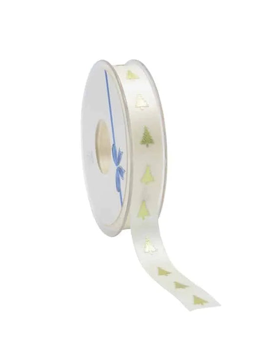 Satijnen Kerstlint Champagne - 15mm x 25m