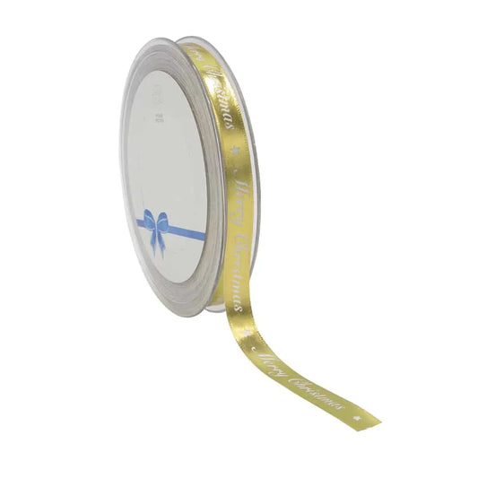 Satijnen Kerstlint Goudglans - 10mm x 20m