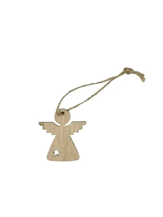 Houten Kadohanger Engel – Set van 24 | 5 cm | Kerstdecoratie