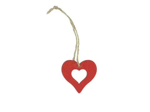 Houten hanger Hart Rood