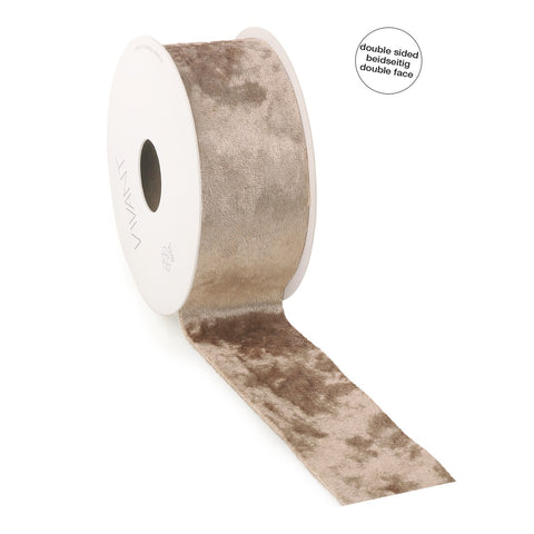 Dubbelzijdig Velvet Lint - Nude - Double Face - 10mm 25mm of 40mm - 5 Meter