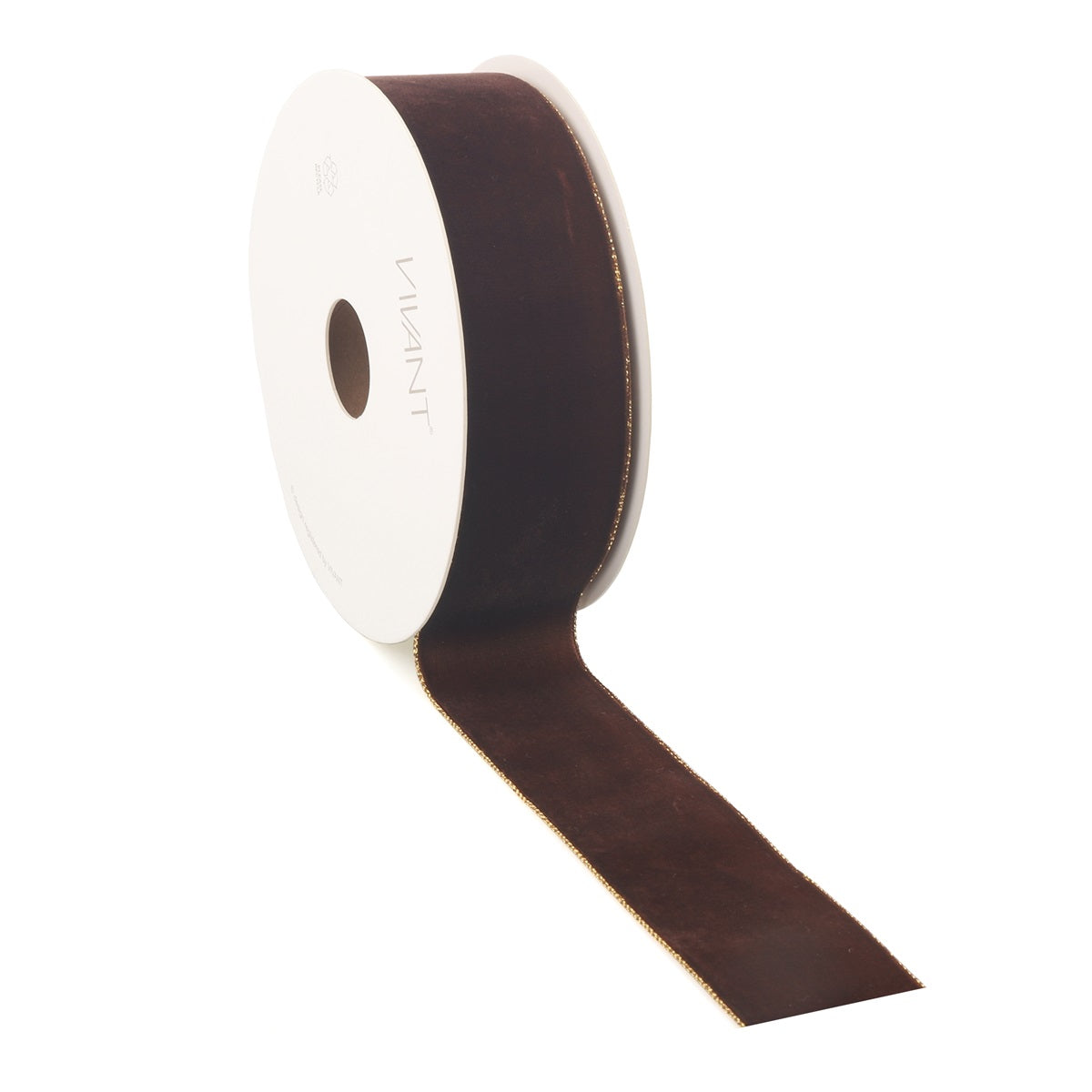Velvet Lint Bruin met Gouden Rand - Enkelzijdig Fluweel - Luxe Decoratielint - 3 Breedtes
