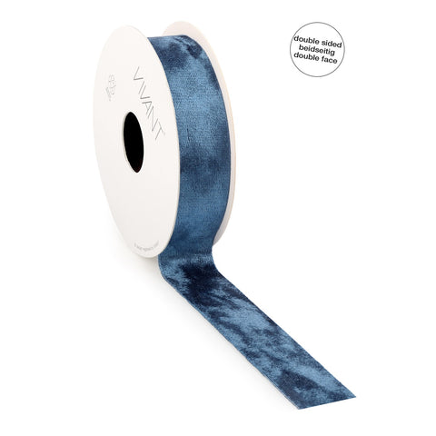 Dubbelzijdig Velvet Lint Blauw - Double Face - 10mm 25mm 40mm - Rol 5 Meter
