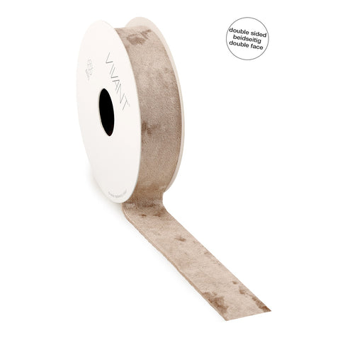 Dubbelzijdig Velvet Lint - Nude - Double Face - 10mm 25mm of 40mm - 5 Meter