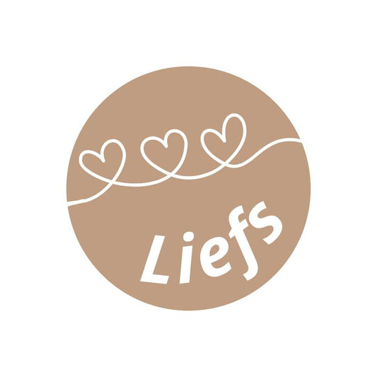 Ronde Stickers "Liefs" - Kraft Hartjeslijn - Zelfklevend - Ø 39 mm - 250 stuks per rol
