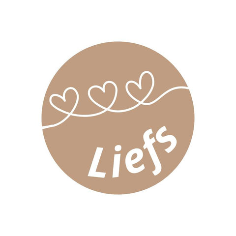 Ronde Stickers "Liefs" - Kraft Hartjeslijn - Zelfklevend - Ø 39 mm - 250 stuks per rol