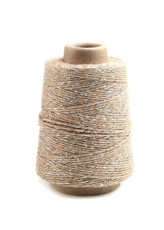 jute touw hoogglans zilverdraad