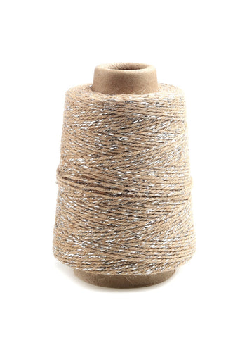 jute touw hoogglans zilverdraad