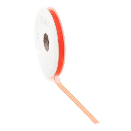 Neon Oranje Luxe Organzalint 20/50 Meter – Geweven Rand, 7mm/15mm