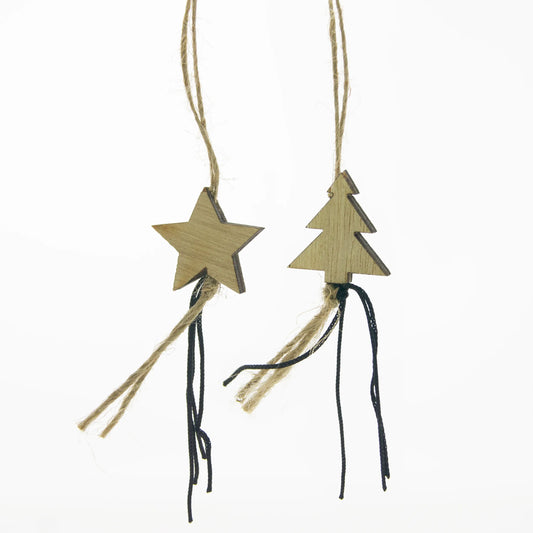 Gelukshanger Kerstboom en Ster > 25x25mm | 100 Stuks