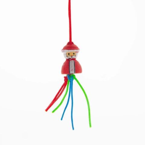 Gelukshanger Kerstman > 16mm | 100 Houten Hangers Set