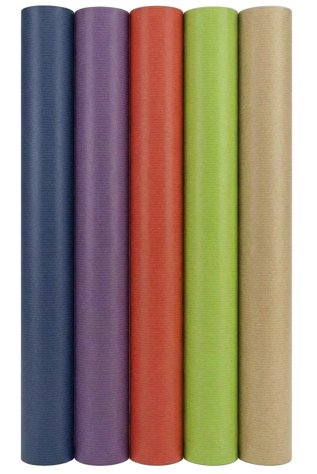 Kraft Colors Classic  – 70 cm x 2 m – set van 5 rollen inpakpapier