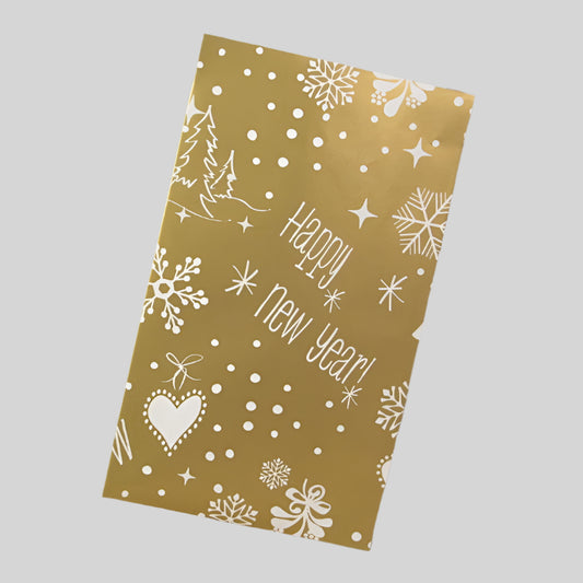 Kerst Kadozakje Goud-Wit - Kadopapier.net
