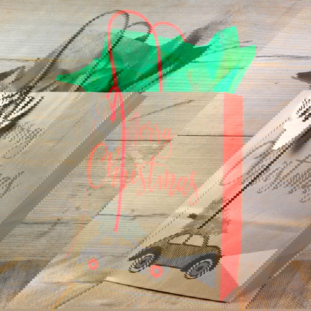 Kerstdraagtas Drive - Kadopapier.net