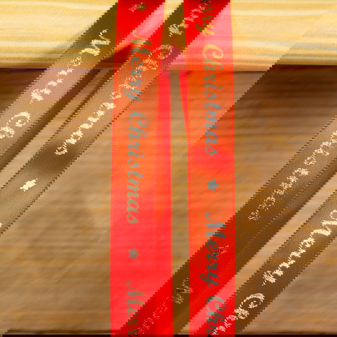 Kerstlint Merry Christmas Rood - Kadopapier.net