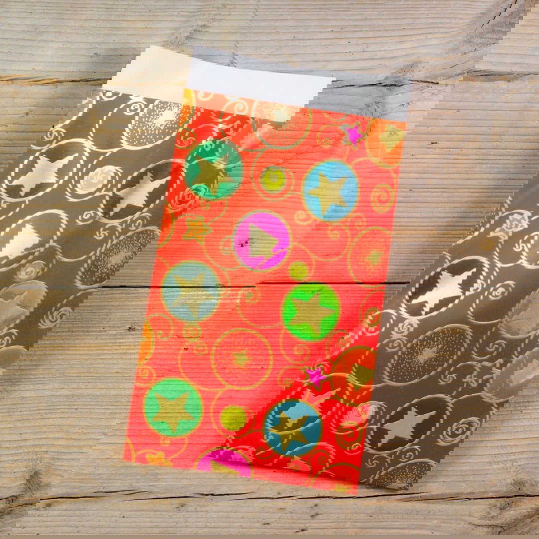 Kerstzakje Sterren en Cirkels - Kadopapier.net