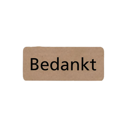 Kraft Wensetiket Bedankt rechthoek - Kadopapier.net