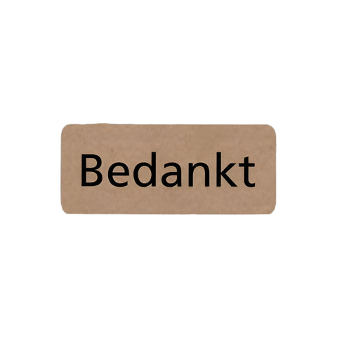 Kraft Wensetiket Bedankt rechthoek - Kadopapier.net