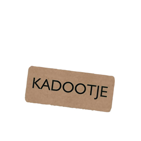 Kraft wensetiket Kadootje Zwart - Kadopapier.net
