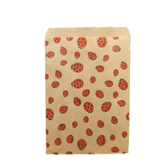 Kraft zakje met Lieveheersbeestje - Kadopapier.net