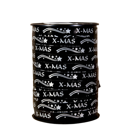 Krullint X-Mas Zwart - Kadopapier.net