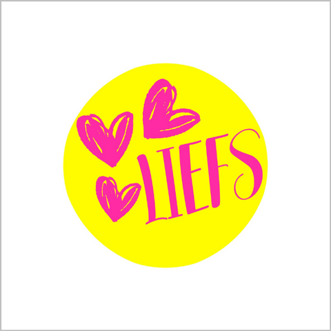Sticker "liefs" met hartjes