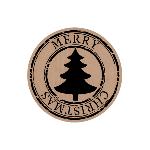 Merry Chirstmas rond Kraft - Kadopapier.net