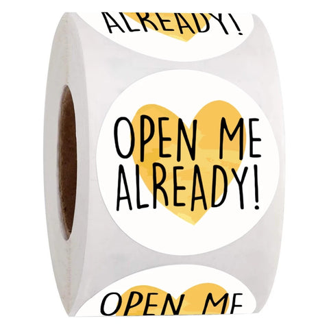 Sluitsticker Open me already