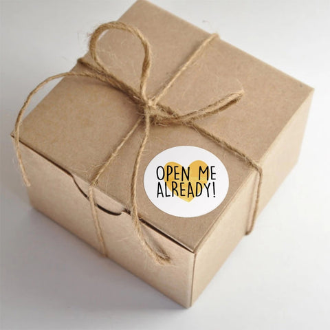 Sluitsticker Open me already