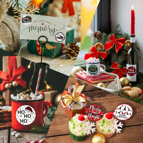Sluitsticker kerst plaid