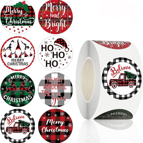 Sluitsticker kerst plaid
