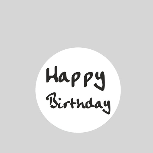 Old School etiket Happy Birthday - Kadopapier.net