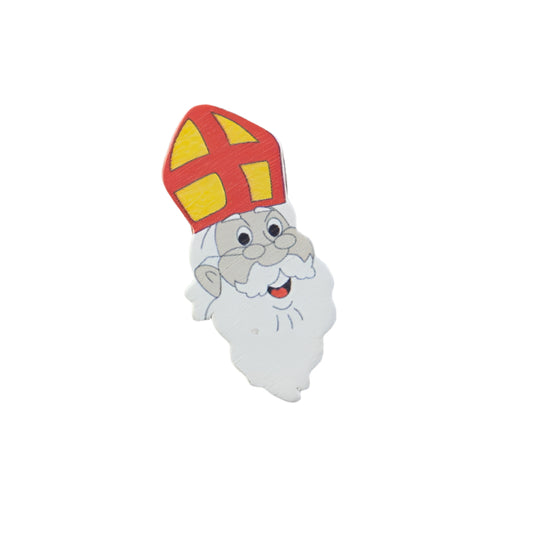 Plakdecoratie hoofdje Sint - Kadopapier.net