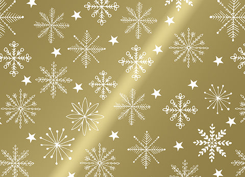 Kerstpapier Winter Crystal Gold