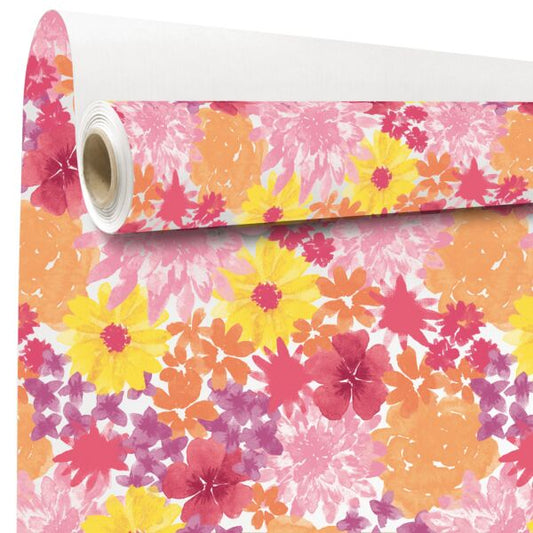 Floral - Rol inpakpapier – Gekleurd met bloemenpatroon