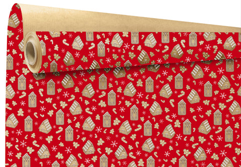 Kerst Inpakpapier Kraft Gingerbread