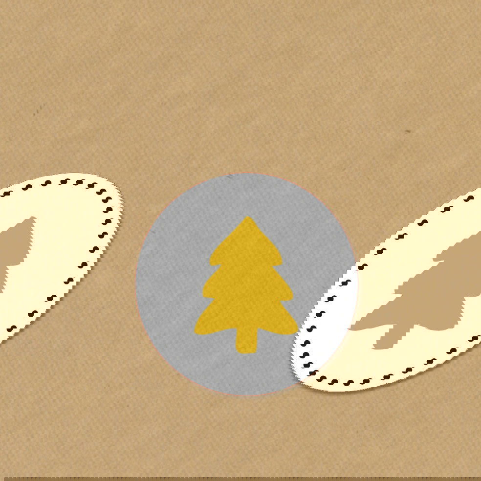 Sluitzegel Kerstboom Goud - Kadopapier.net