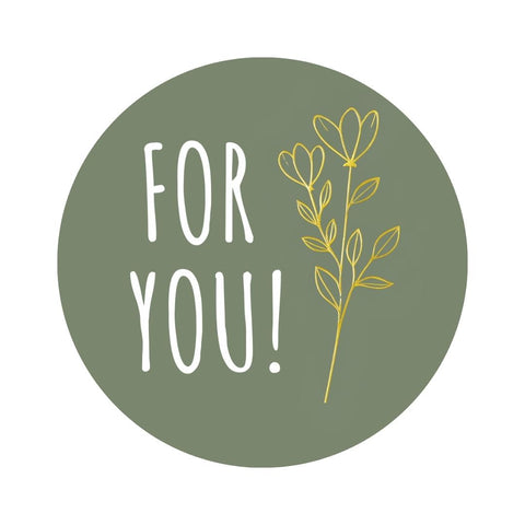 For You! Stickers - Olijfgroen - Goud