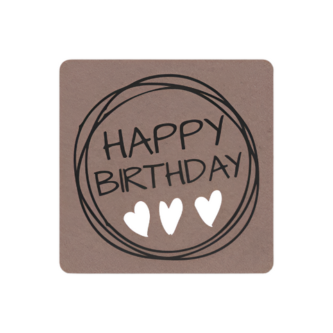 Vierkant Kraft etiket Birthday - Kadopapier.net